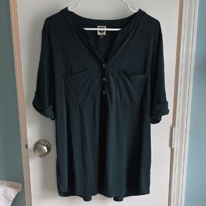 Anne Klein Womens Short Sleeve Blouse